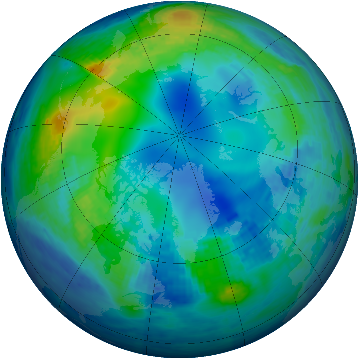 Arctic ozone map for 07 November 1994